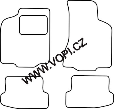 Přesné gumové koberce béžové / šedé Volkswagen Polo  1995 - 2000